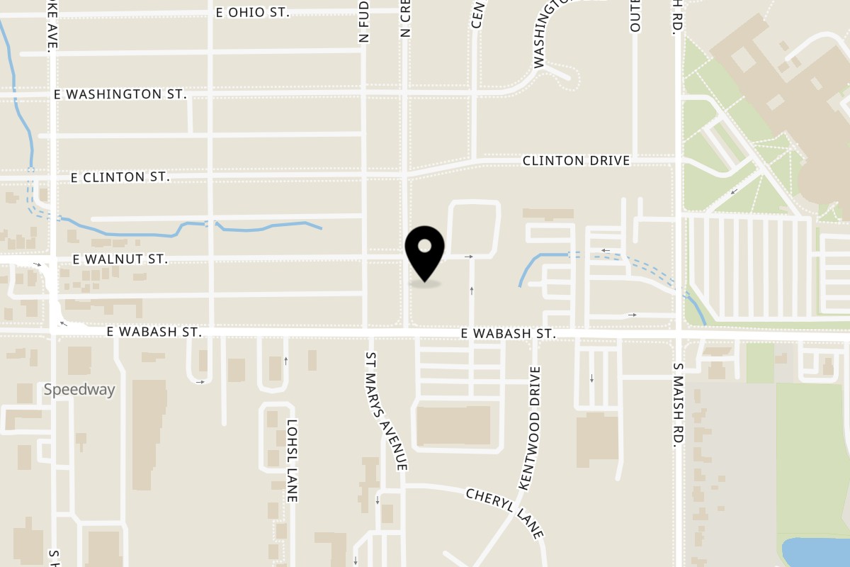 Map showing the location of Bruno's Pizzeria on 1900 E Wabash St in Frankfort